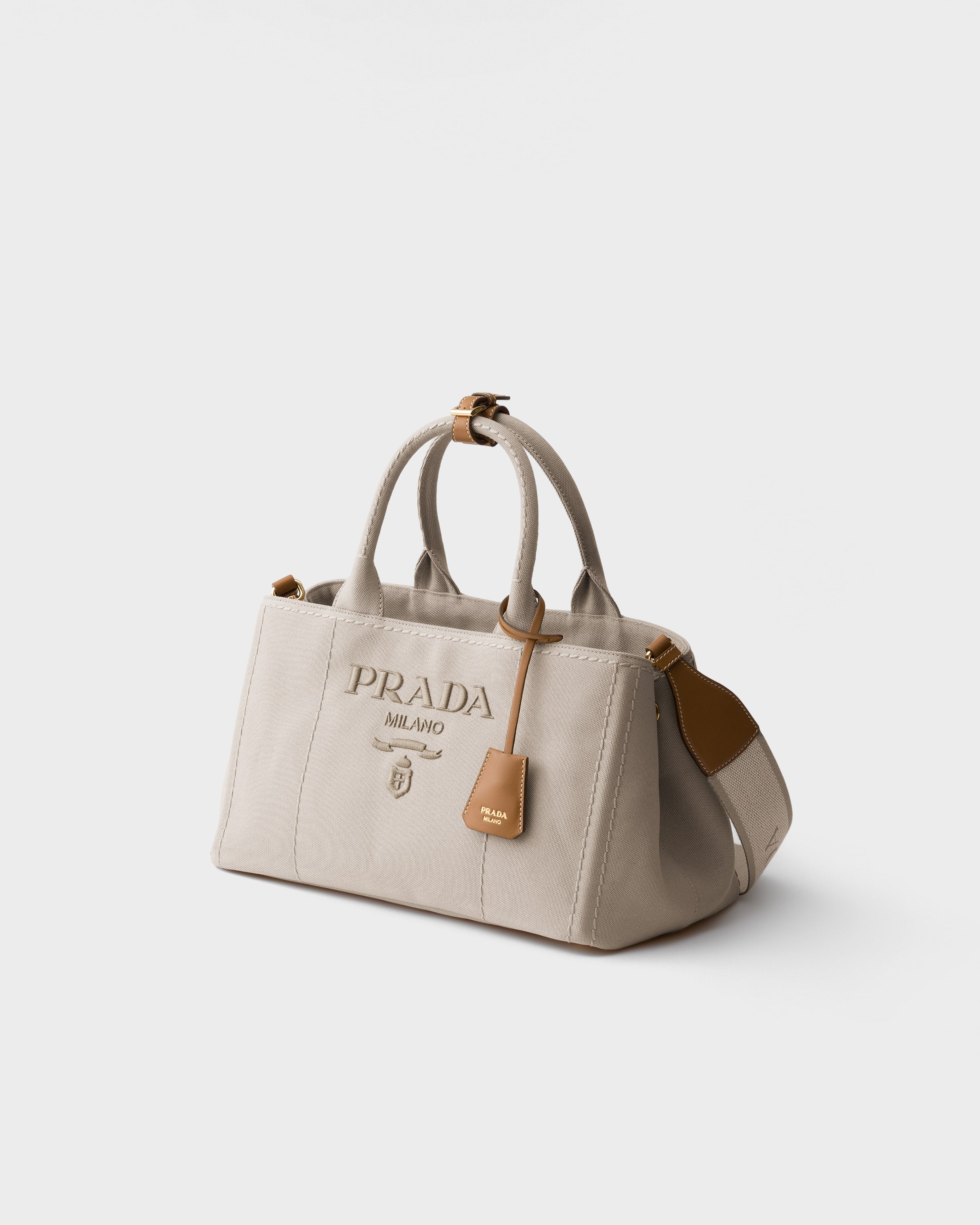 【FROM JAPAN】PRADA パーティーバッグ Natural Prada Jardinière large cotton canvas handbag | PRADA