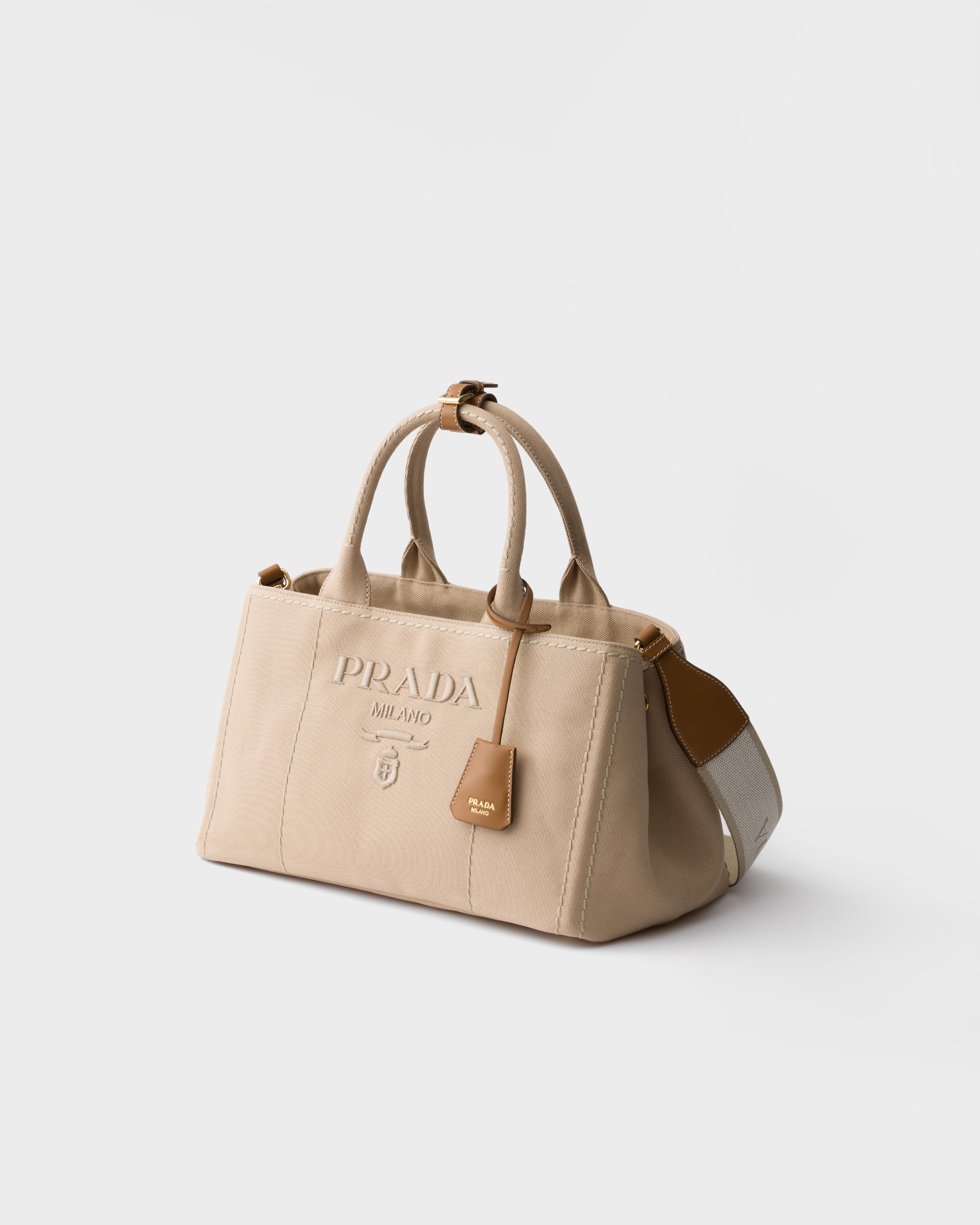 Cord Prada Jardinière Large Cotton Canvas Handbag | PRADA - United