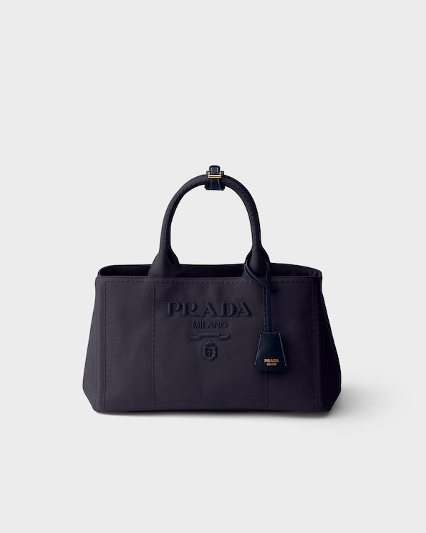 Prada Jardinière large cotton canvas handbag - Baltic Blue Prada Jardinière large cotton canvas handbag - Baltic Blue