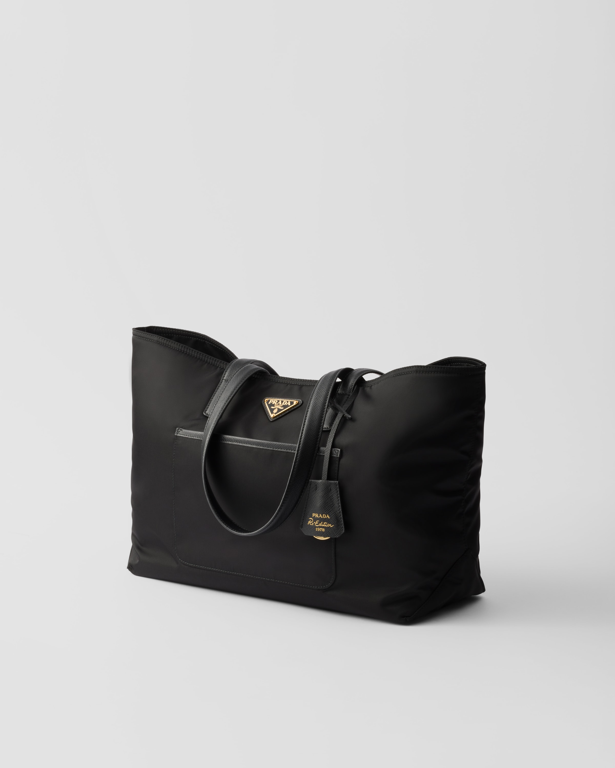 PRADA PRADA RE-EDITION 1978 MEDIUM RE-NYLON AND SAFFIANO LEATHER TOTE BAG