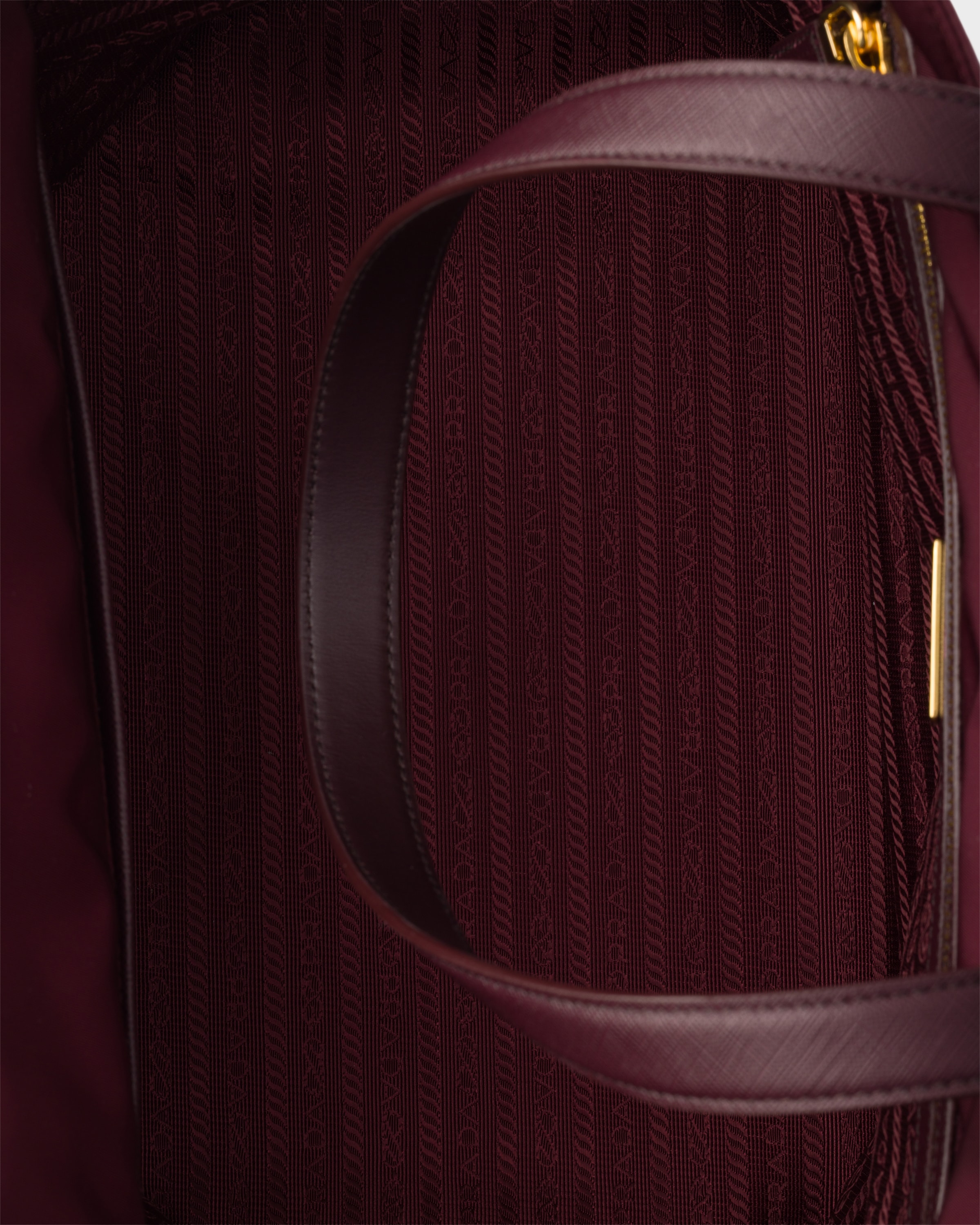 Prada Re-edition 1978 Medium Re-nylon And Saffiano Leather Tote Bag In Burgundy