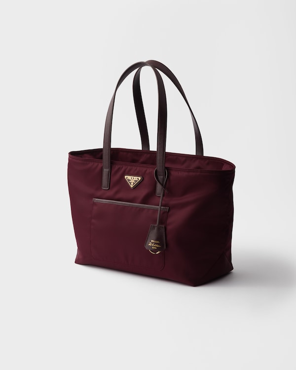 Prada Re-Edition 1978 medium Re-Nylon and Saffiano leather tote bag - Burgundy Prada Re-Edition 1978 medium Re-Nylon and Saffiano leather tote bag - Burgundy