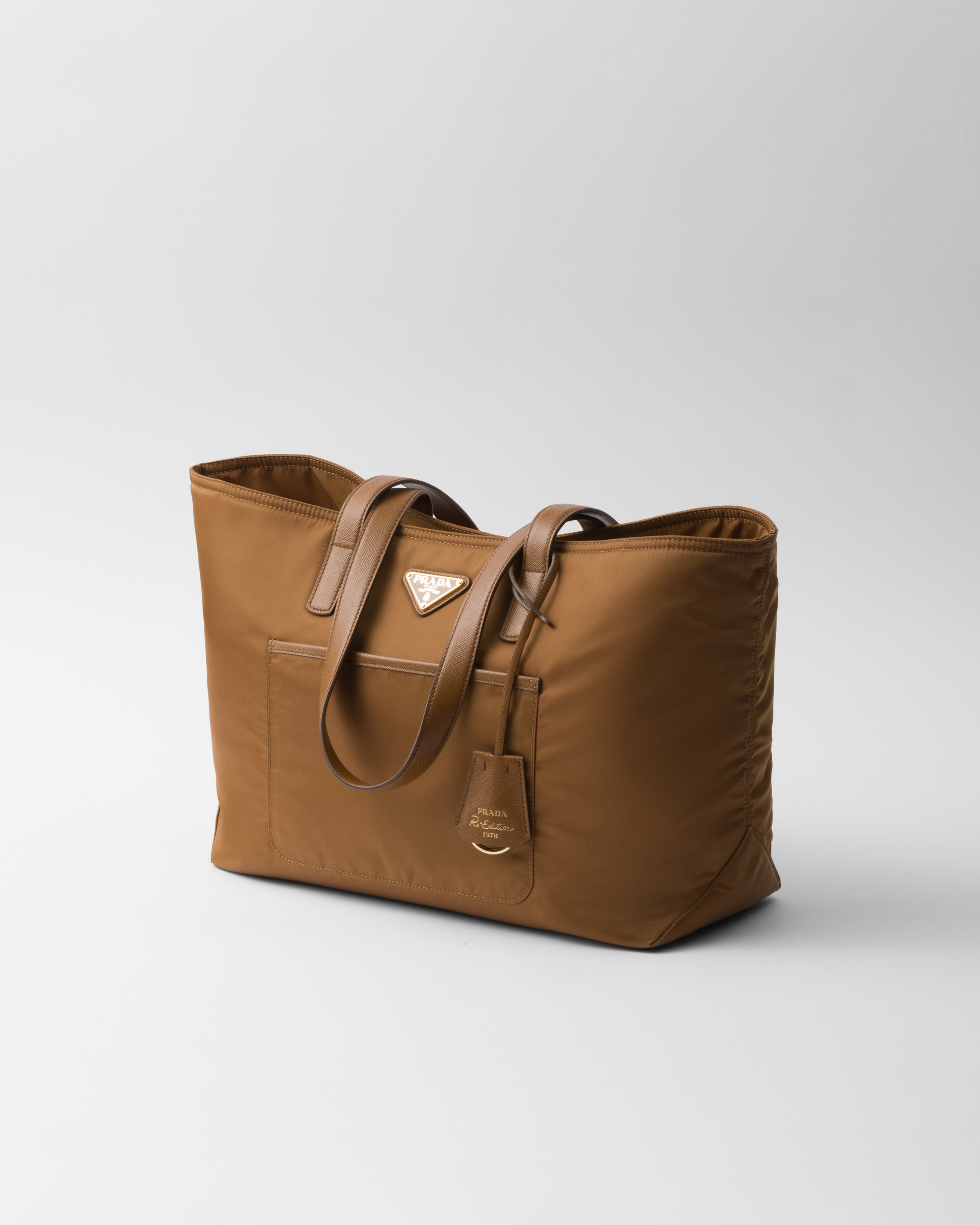 PRADA PRADA RE-EDITION 1978 MEDIUM RE-NYLON AND SAFFIANO LEATHER TOTE BAG