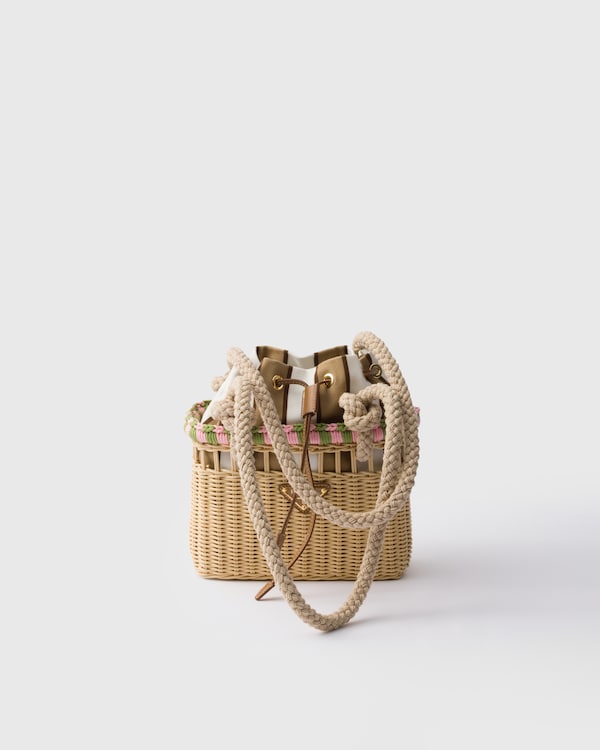 Lawn Green Prada Panier Saffiano leather mini-bag | PRADA