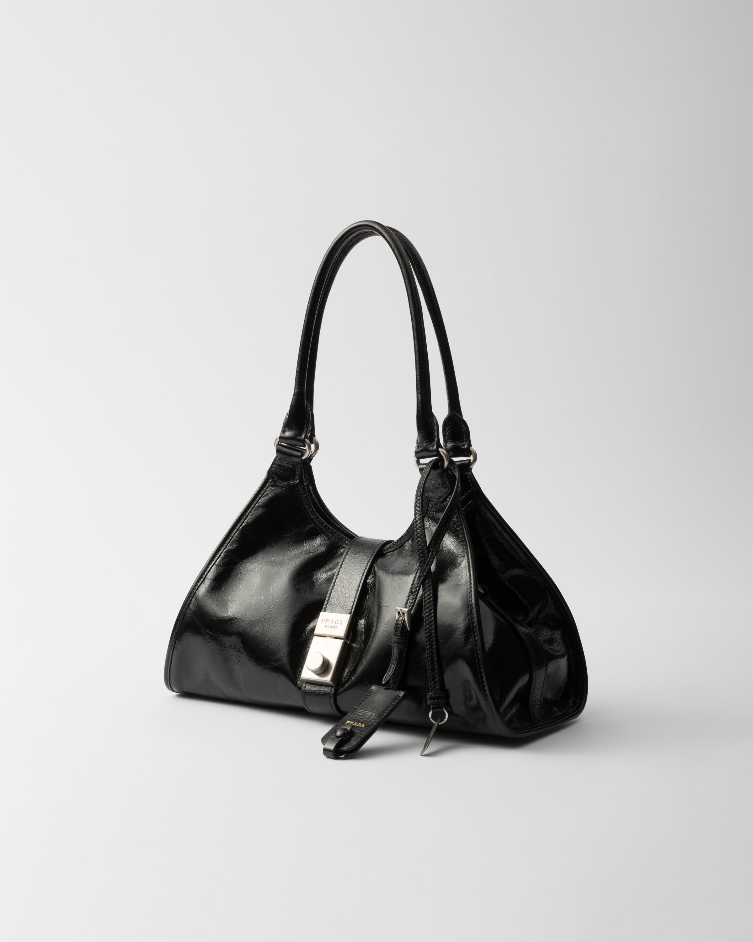 Prada Borsa Shopping Media In Pelle Nera Donna In Black