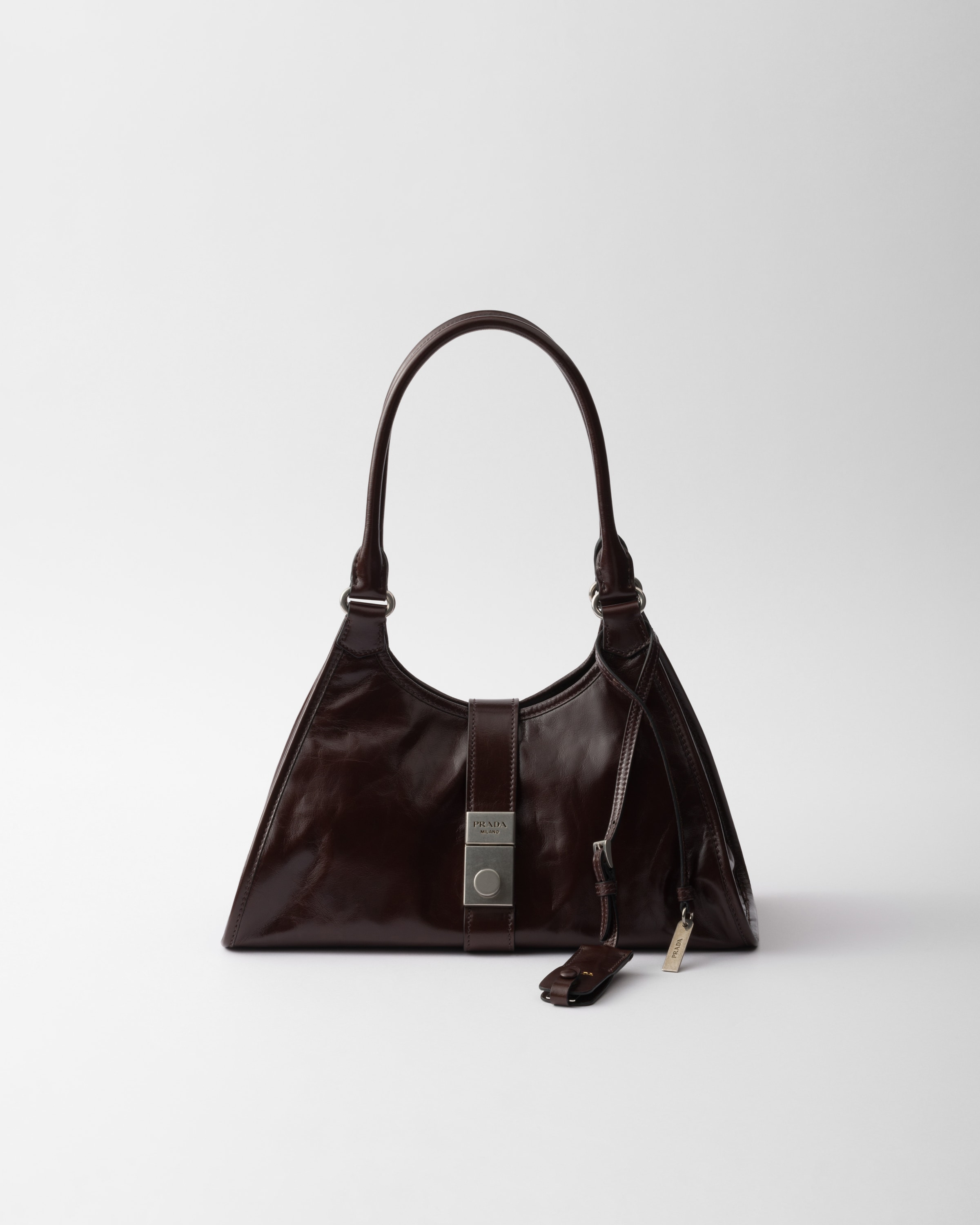 Dark Brown Medium leather tote bag | PRADA
