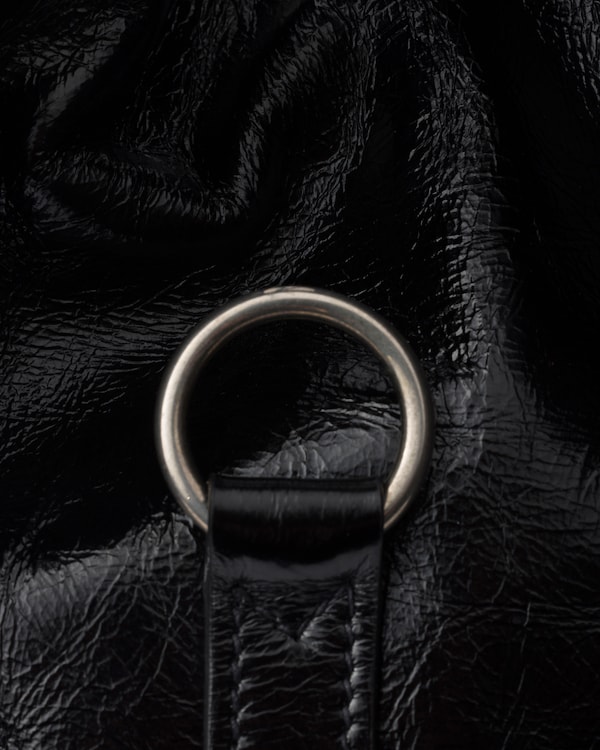 Large leather tote bag - Black Large leather tote bag - Black