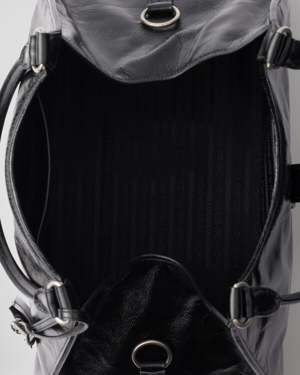 Large leather tote bag - Black Large leather tote bag - Black