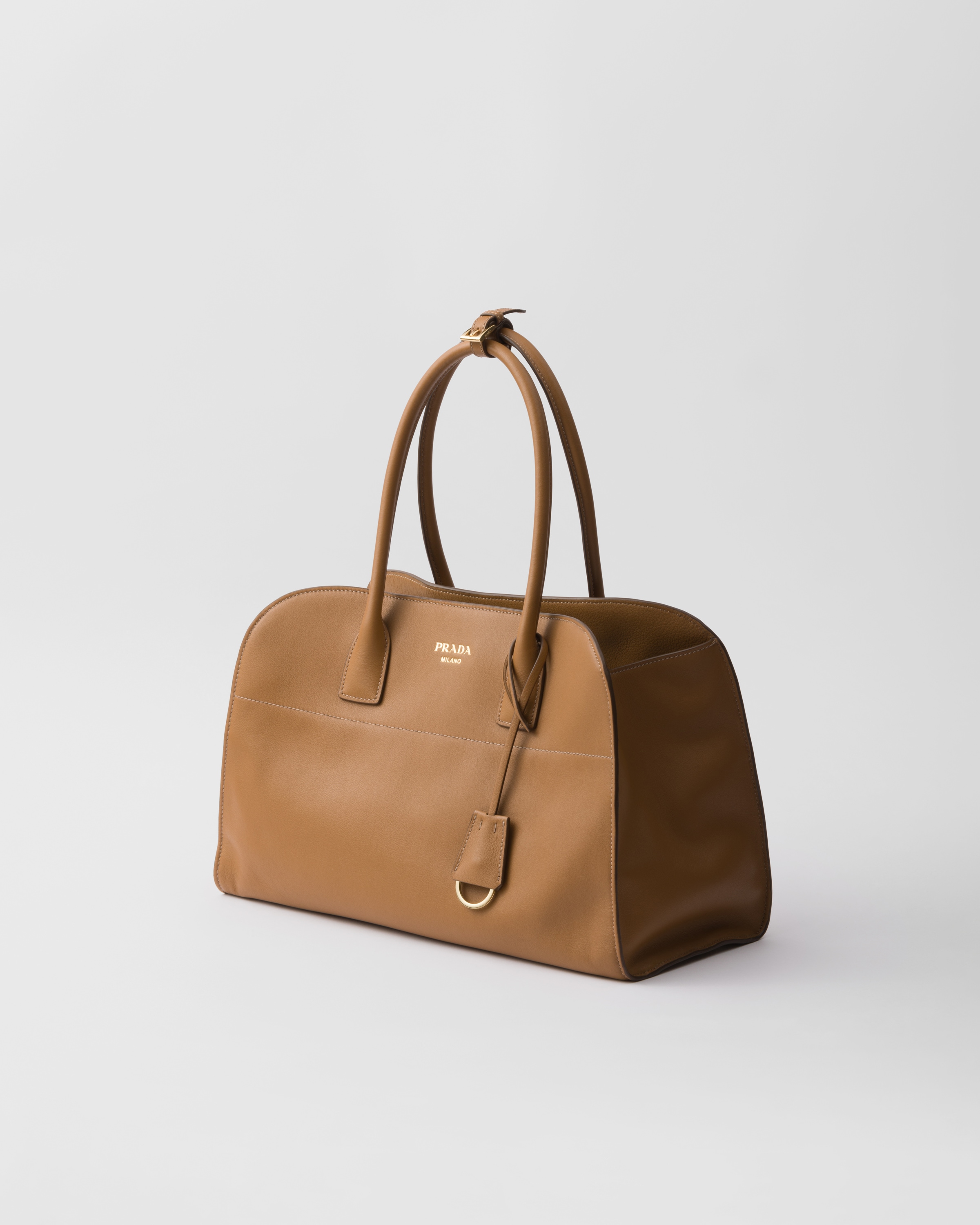 Caramel Large Leather Tote Bag | PRADA