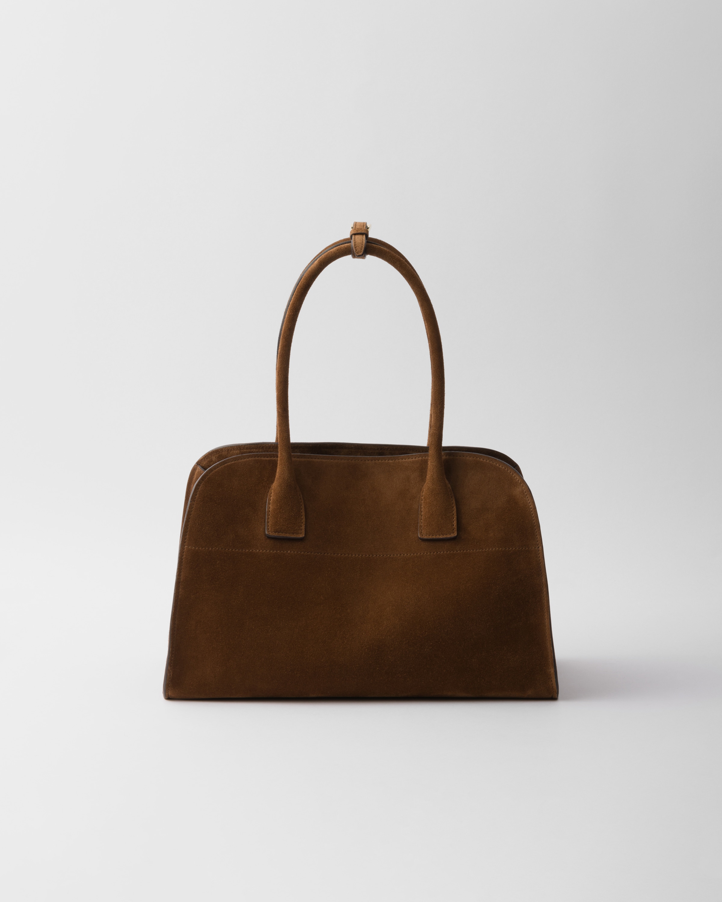 Prada Medium Shopping Bag In Cacao Colour Suede Women
