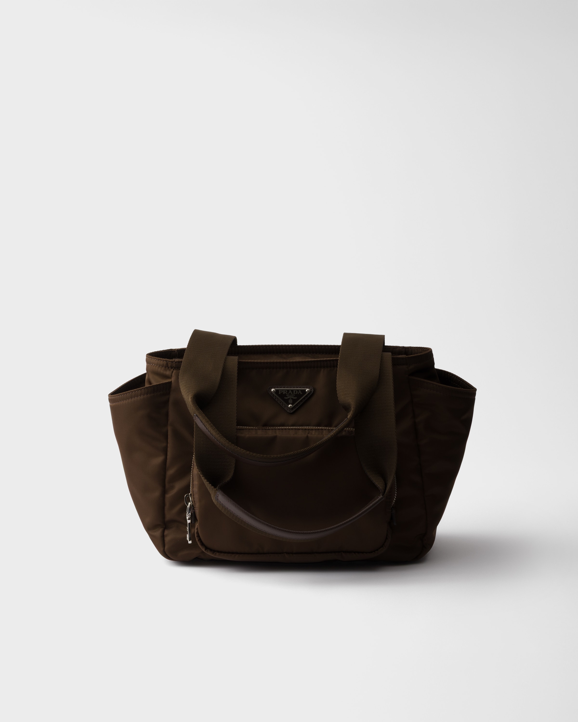 Prada Re-nylon Tote Bag In Brown