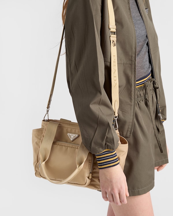 Re-Nylon tote bag - Camel Brown Re-Nylon tote bag - Camel Brown