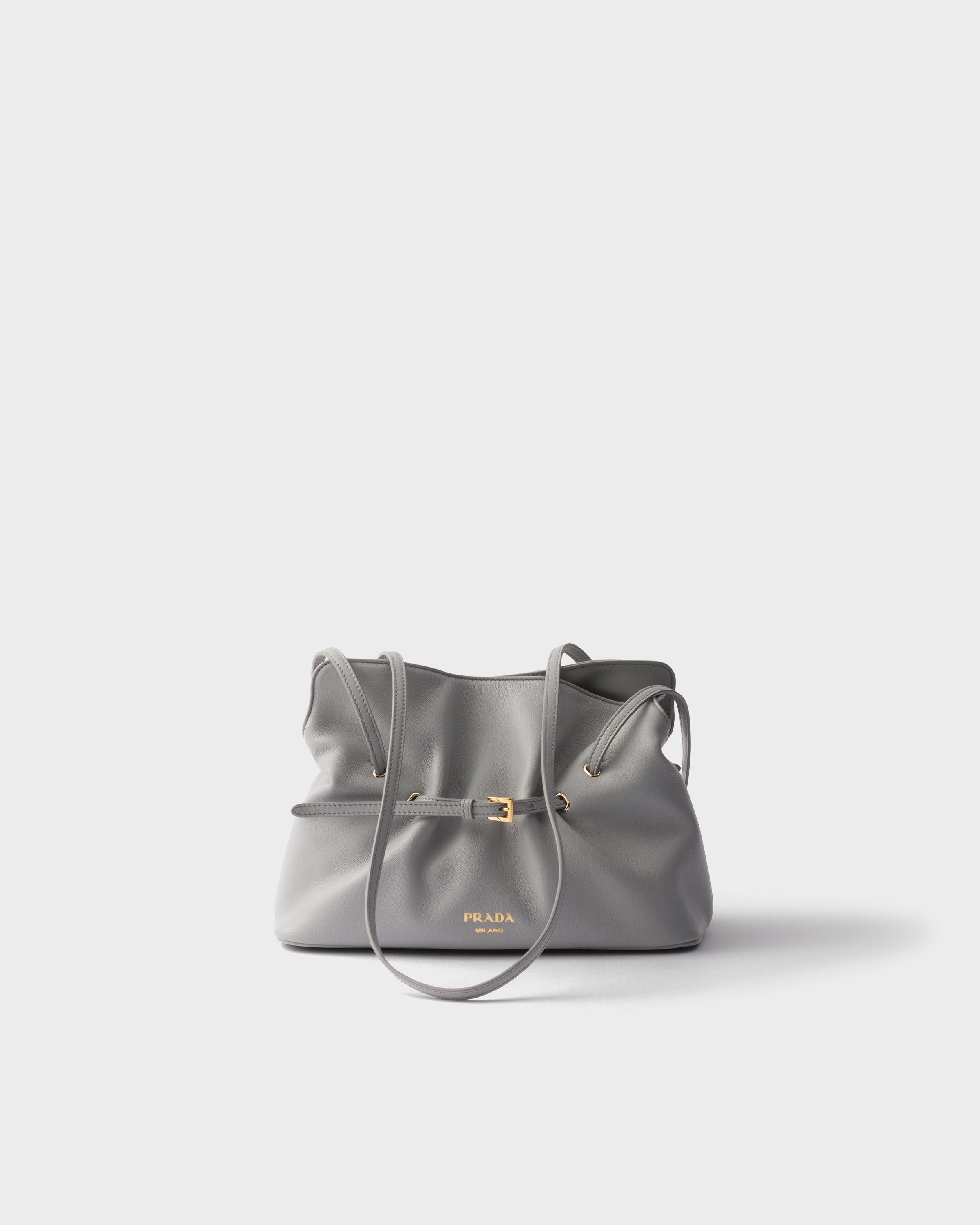 Prada Small  Dada Nappa Leather Bag In Gray