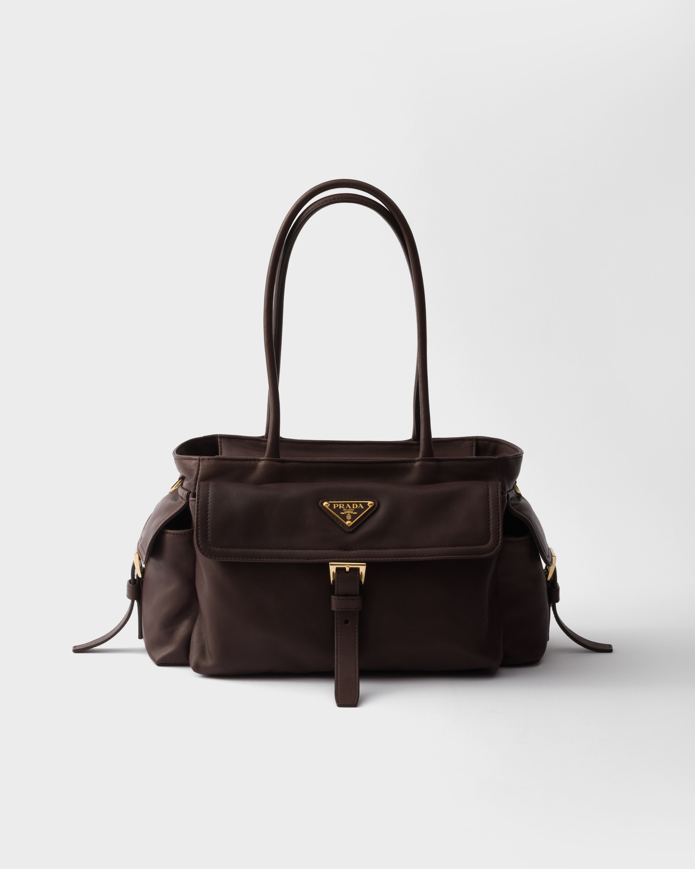 Prada Explore Medium Nappa Leather Tote Bag, Woman, Sienna