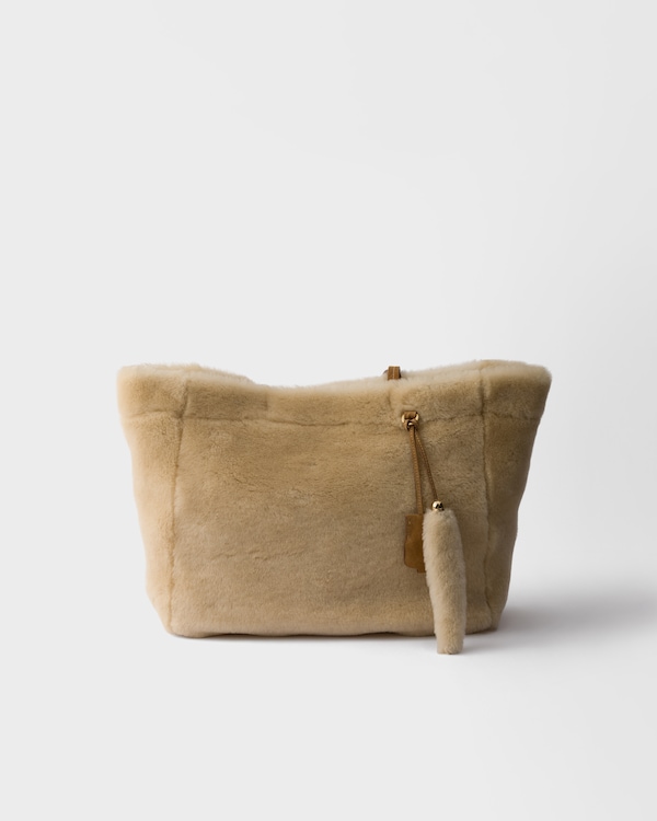 Large shearling tote bag - Ecru Large shearling tote bag - Ecru
