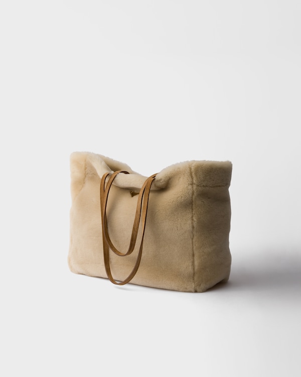 Large shearling tote bag - Ecru Large shearling tote bag - Ecru