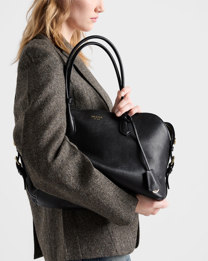 Large leather tote bag