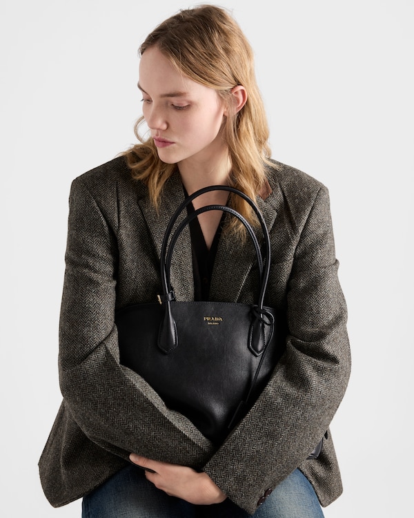 大号皮革托特包 - 黑色 大号皮革托特包 - 黑色