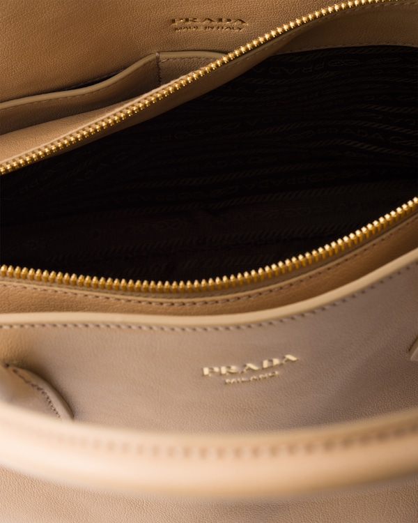 Large leather tote bag - Sand Beige Large leather tote bag - Sand Beige