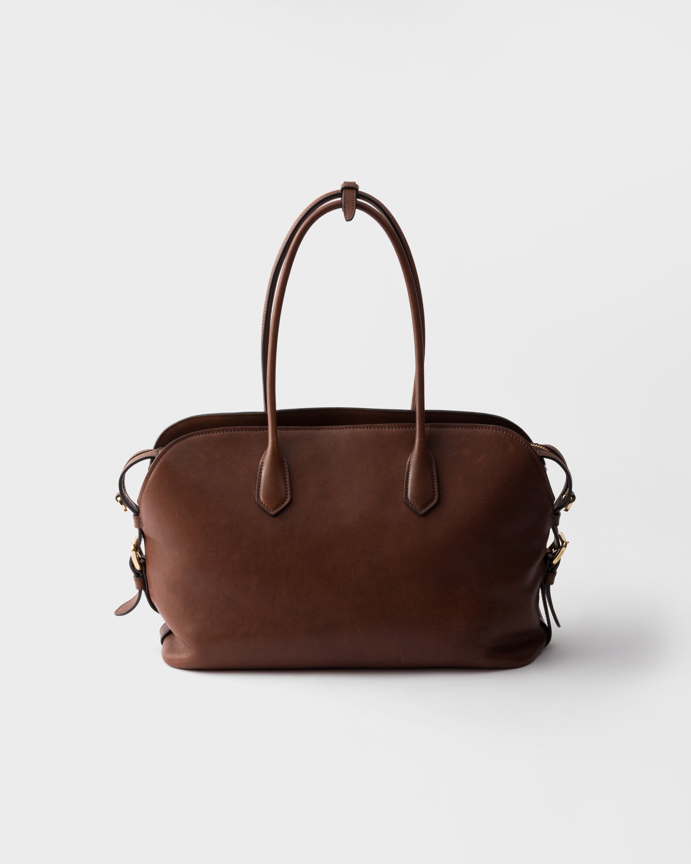 ココア プラダ シニェ ラージ レザー トートバッグ | PRADA - 日本