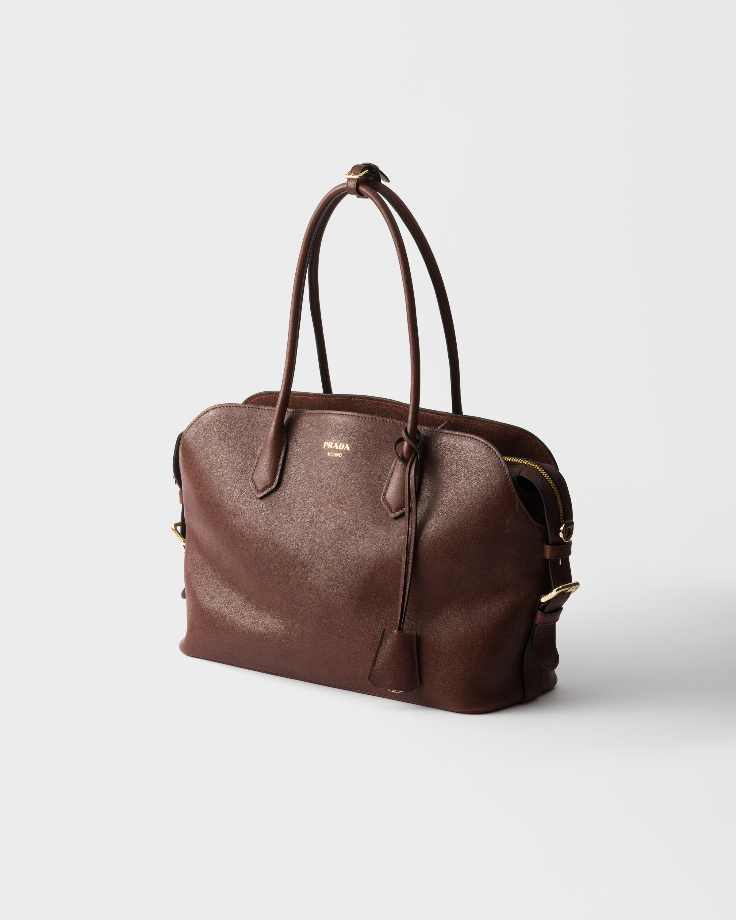 ココア ラージ レザー トートバッグ | PRADA - 日本