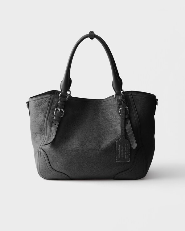 Bolso tote de piel grande - Negro Bolso tote de piel grande - Negro
