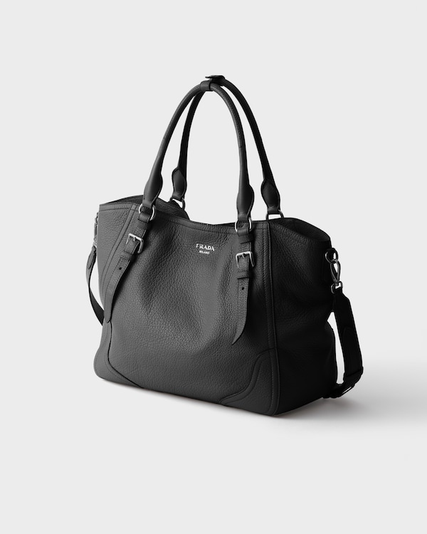 Bolso tote de piel grande - Negro Bolso tote de piel grande - Negro