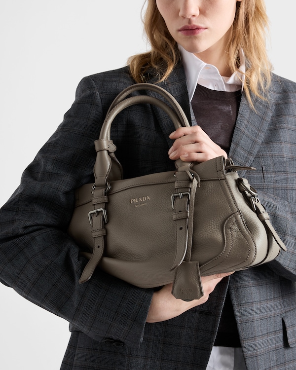 라지 가죽 토트백 - 클레이 그레이 라지 가죽 토트백 - 클레이 그레이