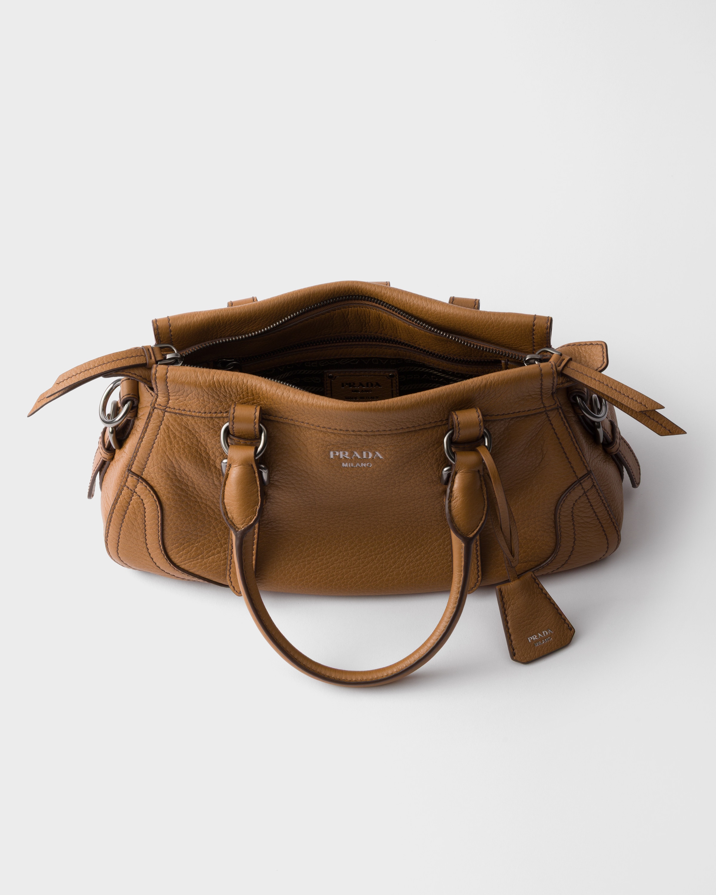 Caramel Large Leather Tote Bag | PRADA