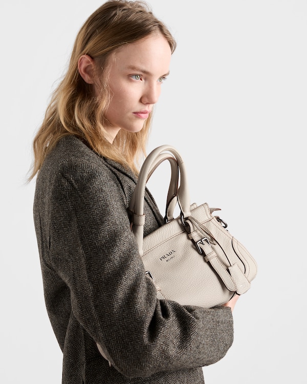 Large leather tote bag - Chalk White Large leather tote bag - Chalk White