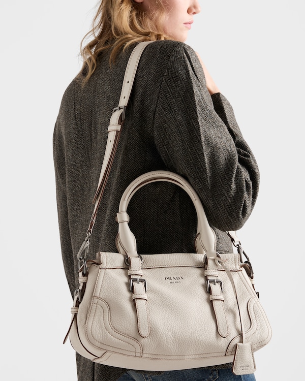 Large leather tote bag - Chalk White Large leather tote bag - Chalk White