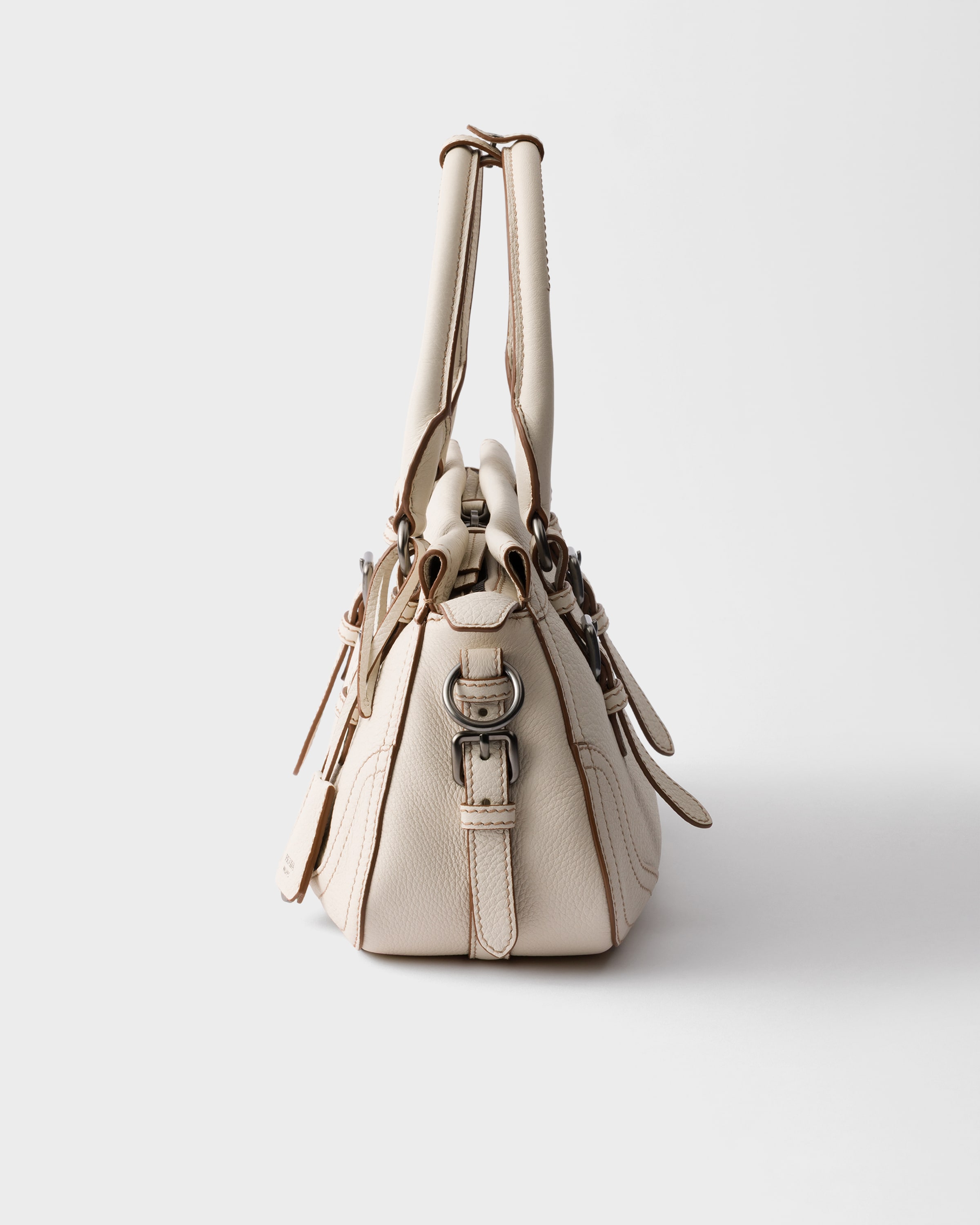 オフホワイト ラージ レザー トートバッグ | PRADA