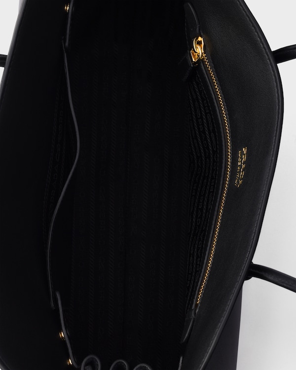 Large leather tote bag - Black Large leather tote bag - Black