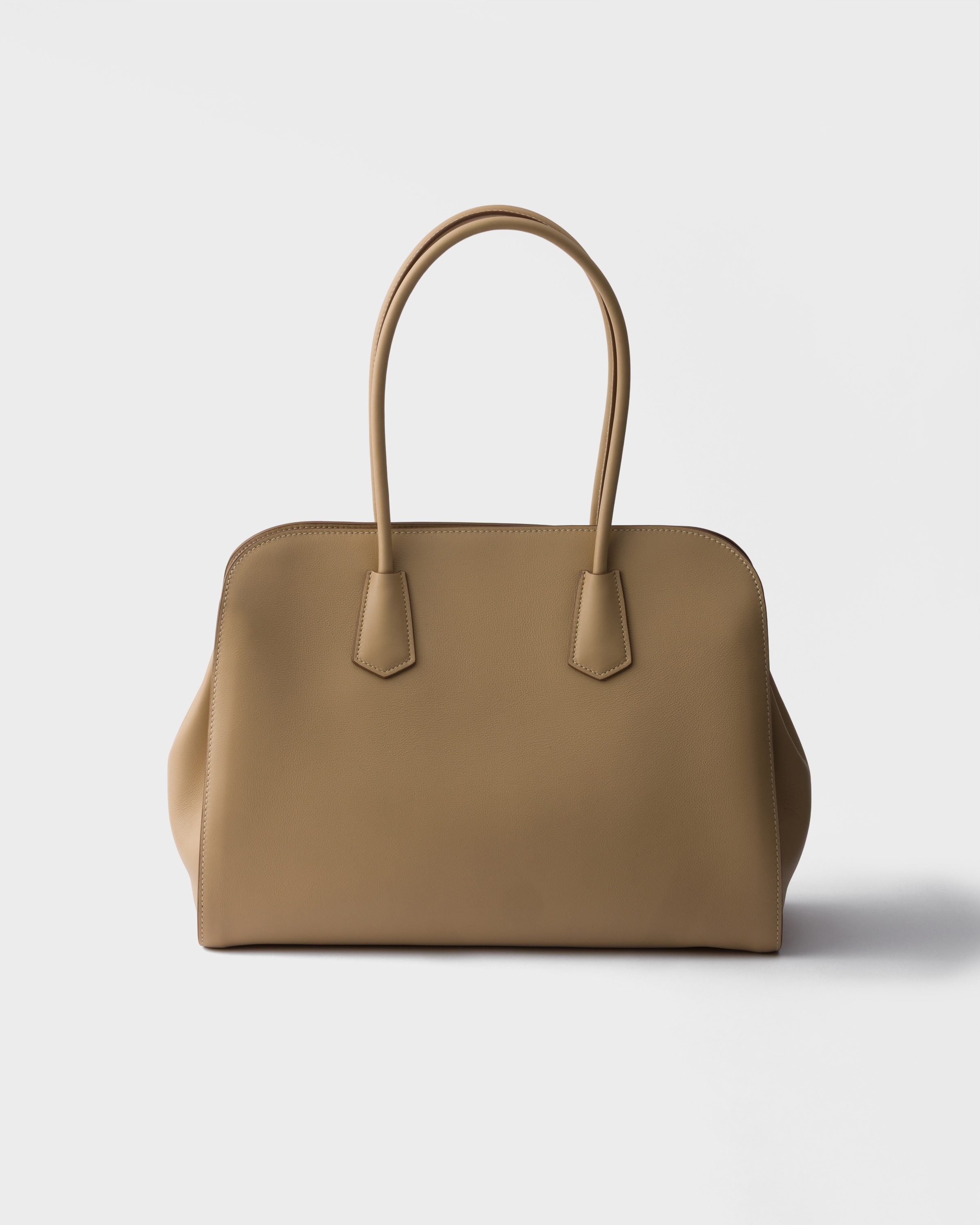 Sand Beige Large Leather Tote Bag | PRADA