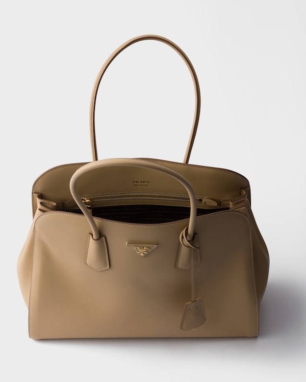 Large leather tote bag - Sand Beige Large leather tote bag - Sand Beige