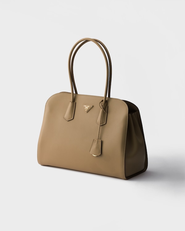 Large leather tote bag - Sand Beige Large leather tote bag - Sand Beige