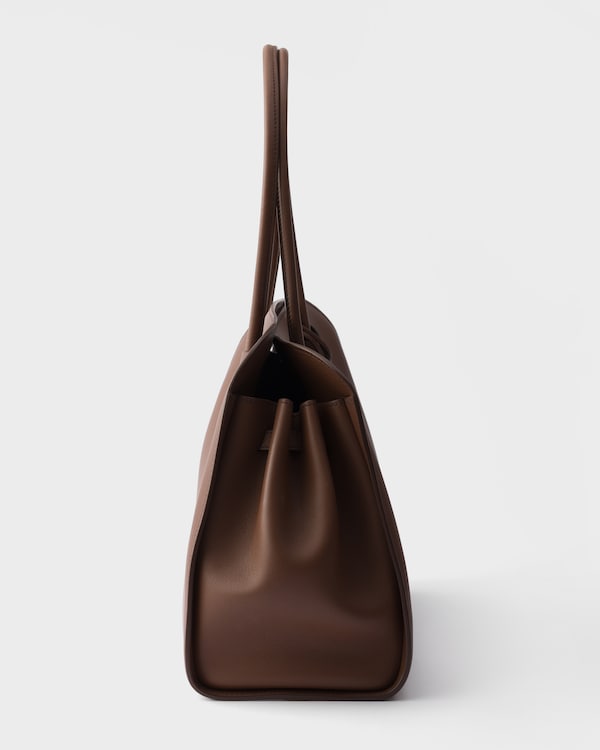 Large leather tote bag - Palisander Large leather tote bag - Palisander