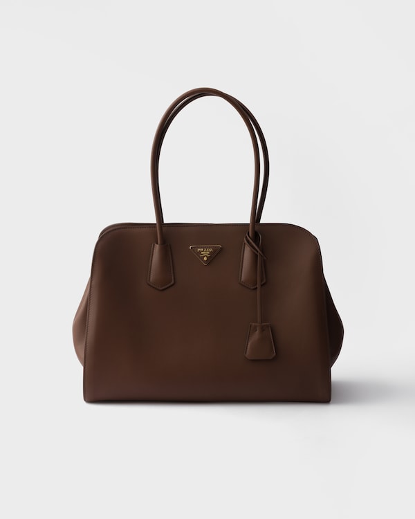 Large leather tote bag - Palisander Large leather tote bag - Palisander