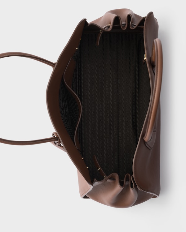 Large leather tote bag - Palisander Large leather tote bag - Palisander