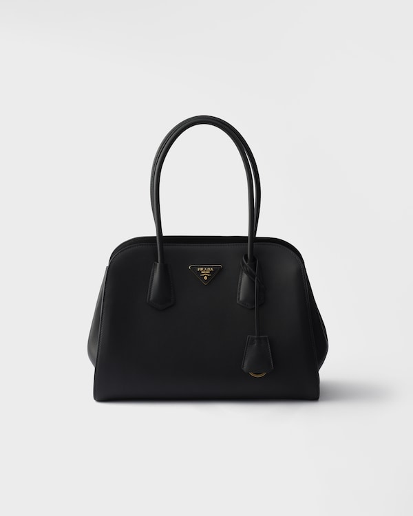 미디엄 가죽 토트백 - 블랙 미디엄 가죽 토트백 - 블랙