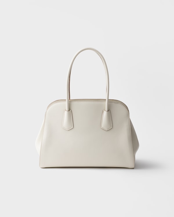 Medium leather tote bag - White Medium leather tote bag - White
