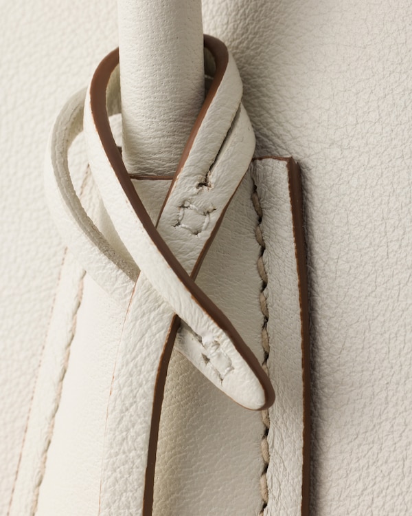 Medium leather tote bag - White Medium leather tote bag - White