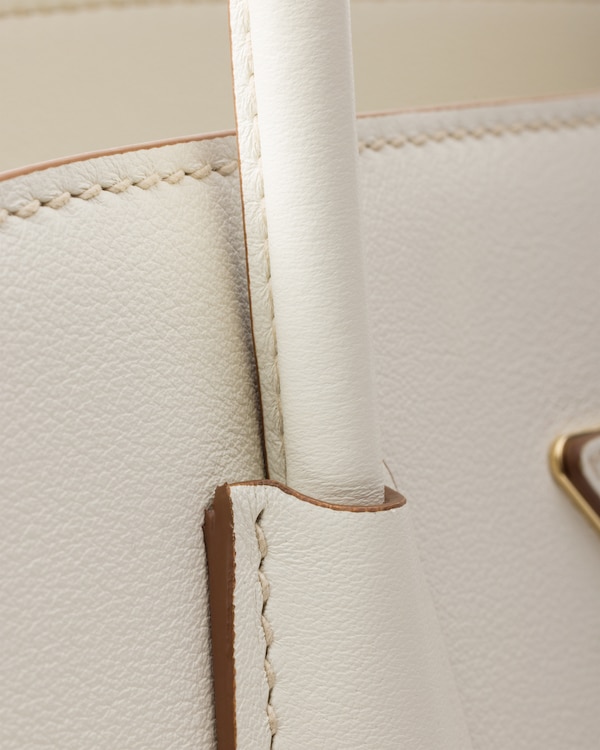 Medium leather tote bag - White Medium leather tote bag - White