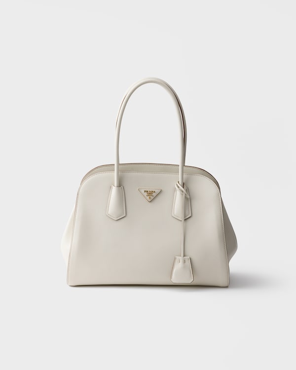 Medium leather tote bag - White Medium leather tote bag - White