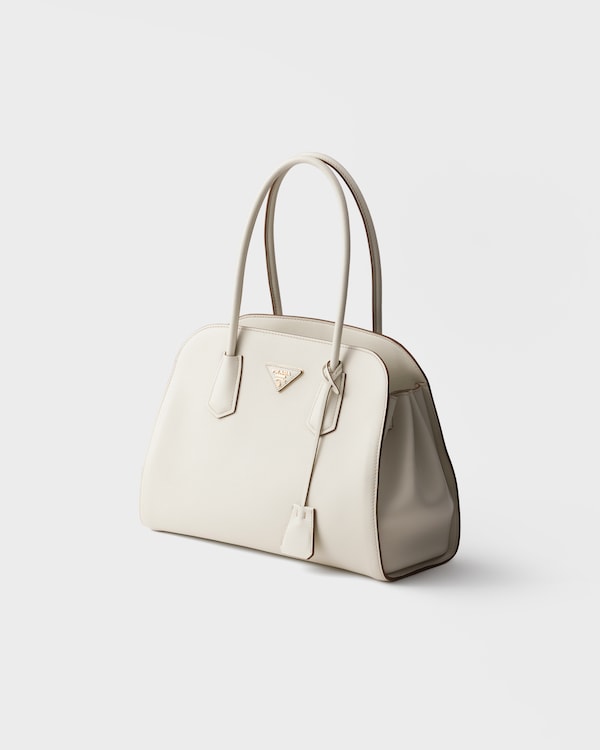 Medium leather tote bag - White Medium leather tote bag - White