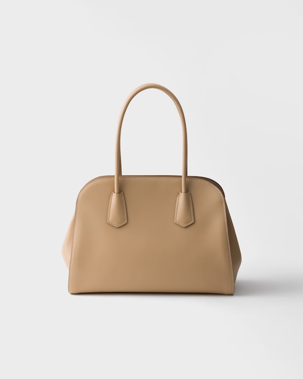 Medium leather tote bag - Sand Beige Medium leather tote bag - Sand Beige