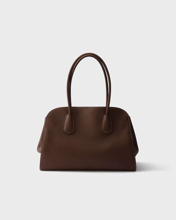 Medium leather tote bag - Palisander Medium leather tote bag - Palisander