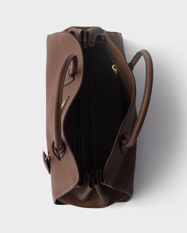 Medium leather tote bag - Palisander Medium leather tote bag - Palisander