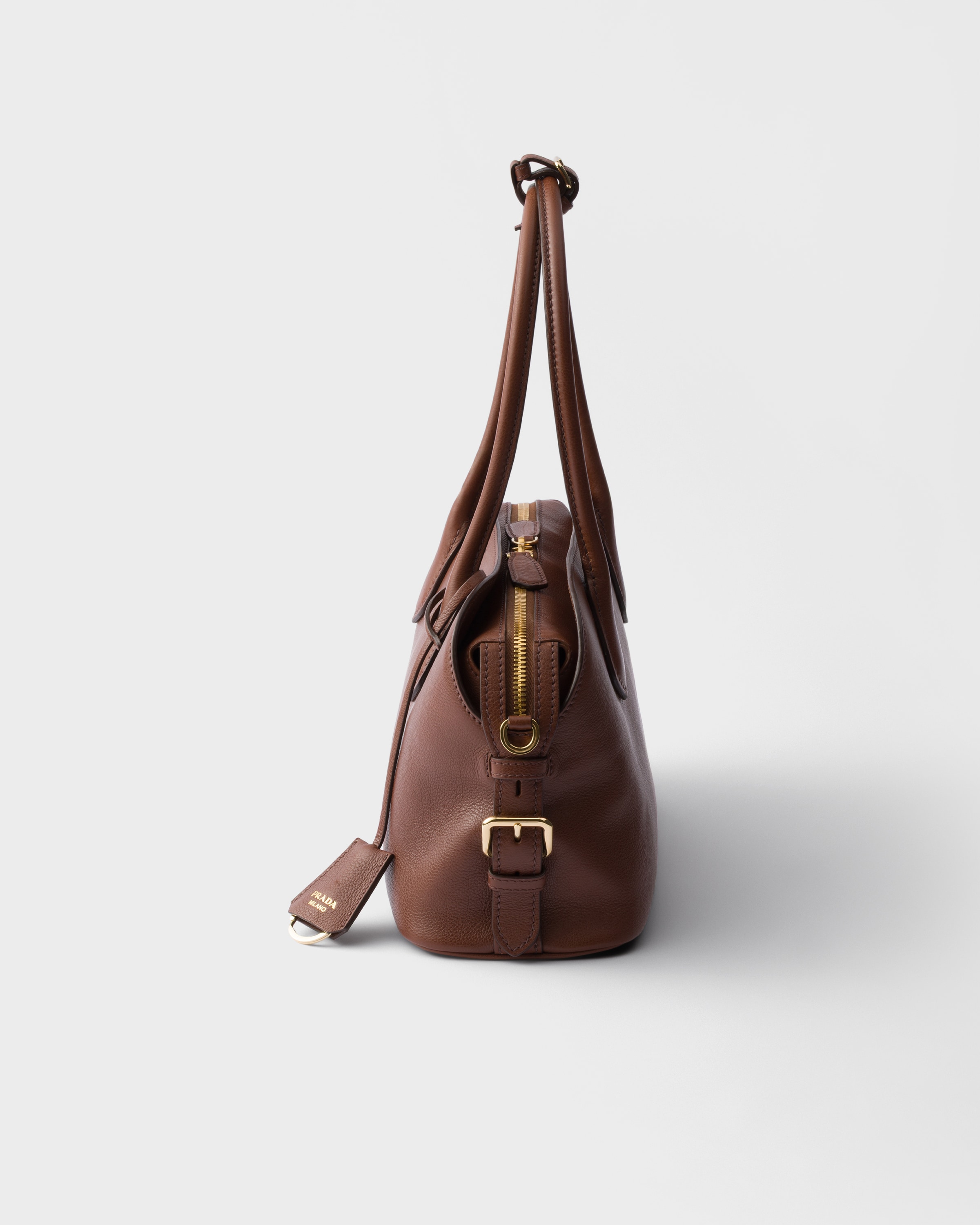 チェストナットブラウン ミディアム レザー トートバッグ | PRADA - 日本