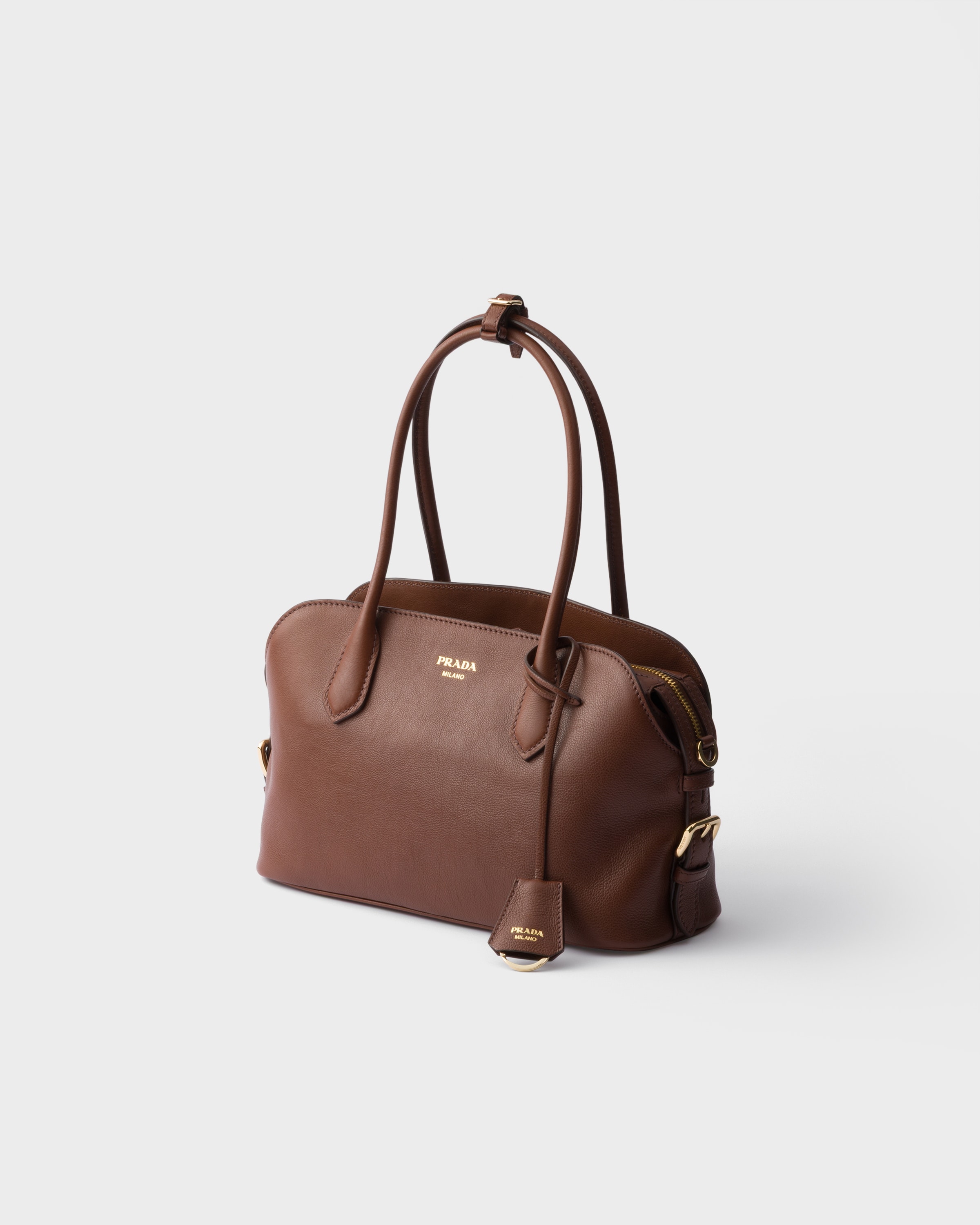 チェストナットブラウン ミディアム レザー トートバッグ | PRADA - 日本